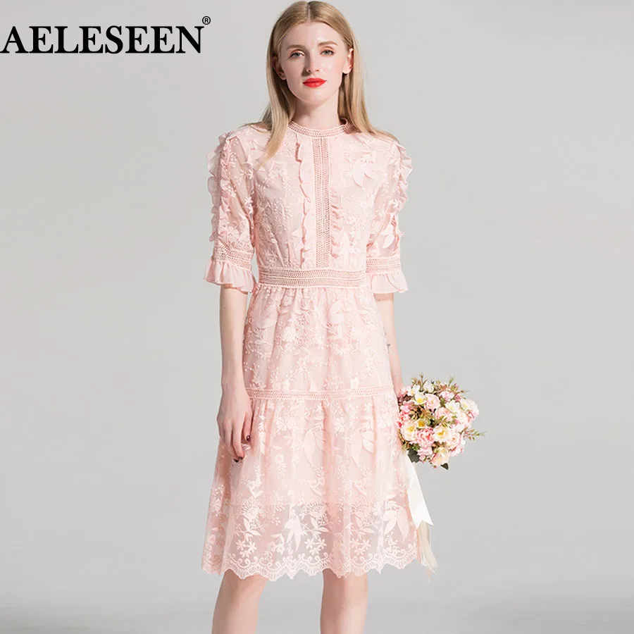 Роскошные сетчатые платья для женщин, модные летние платья с коротким рукавом, высокое качество