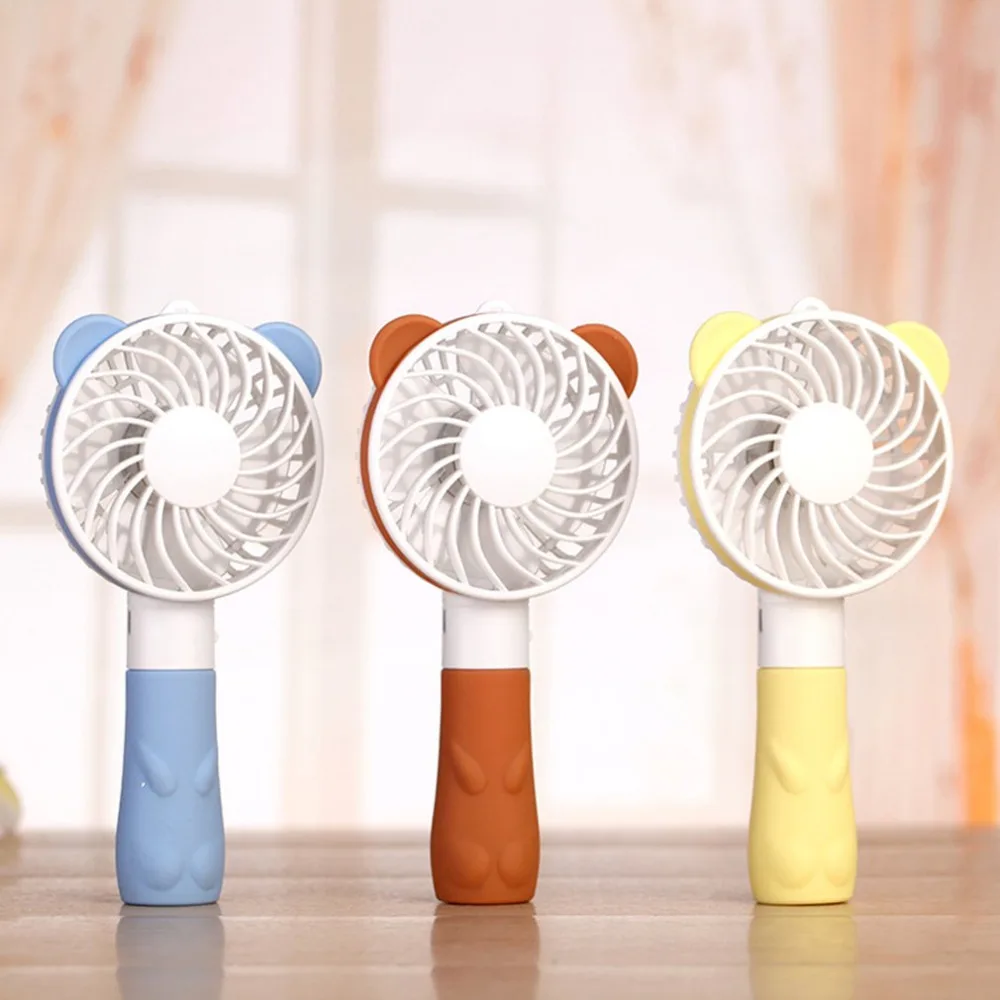 

2018 NEW USB Mini Fans Portable Bear Hand Fan Battery Operated USB Power Handheld Mini Fan Cooler with Strap