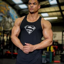 Мужская летняя футболка без рукавов с Суперменом, Мужская толстовка, Спортивная майка для бега, бодибилдинг, мужская майка для фитнеса