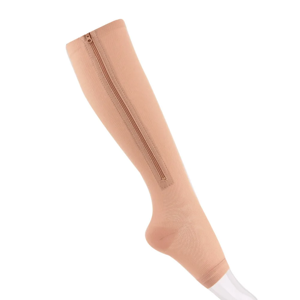 

Travel Sports Stockings Miracle Socks Antifatigue Compression Stockings Soothe Achy Unisex Knee Socks Supports Open Toe Zipper