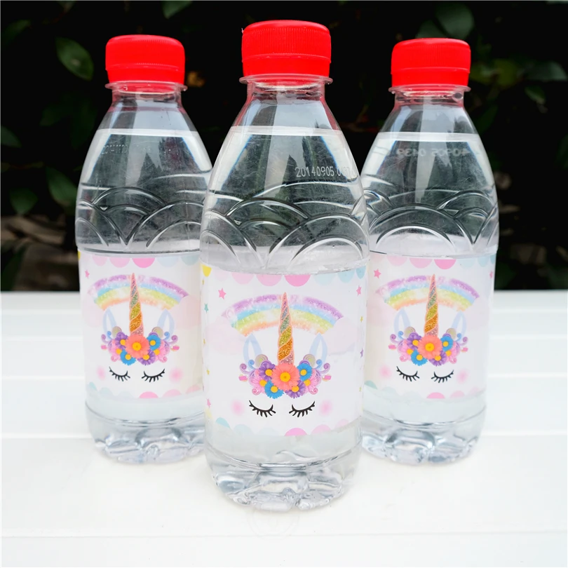 

12pcs magic dreamy fantasy Unicorn Horse water bottle label candy bar decoration kids birthday party supplies baby shower