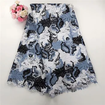 

2019 African Laces Fabrics Embroidered Nigerian Guipure French Cord Laces Fabrics High-quality African Guipure Fabrics hs65-2179
