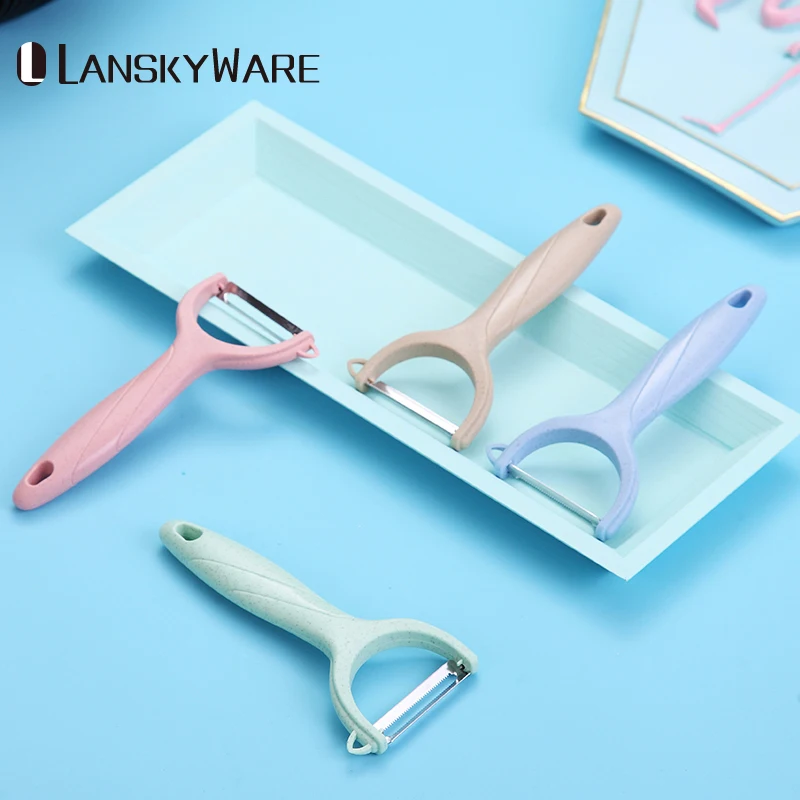 

LANSKYWARE Multifunctional Fruit Vegetable Peeler EcoFriendly Wheat Straw Potato Peeler Carrot Slicer Grater Kitchen Accessories