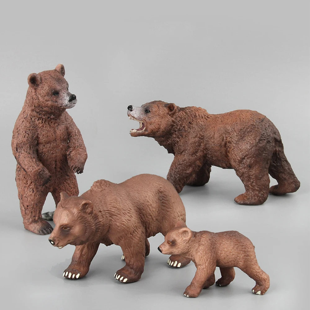 

Simulation Wild Life Bears Toys Children Baby Kids Animal Action Figures Brown Bear Fun Toy Figures Home Decor Collection Lover