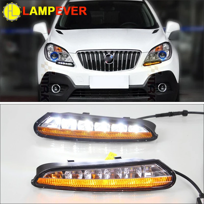 Lampever Car LED DRL For Buick Encore VAUXHALL MOKKA Yellow Turn Signal