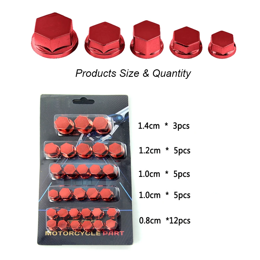 30Pcs Motorcycle Nut Bolt Cap Cover Decoration Centro Motor Bike Ornamental Molding For Yamaha Kawasaki Honda Harley BMW Suzuki (4)