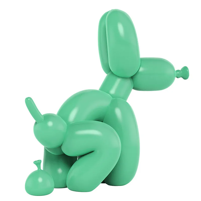 

Jeff Koons Shiny Balloons Dog Statue Poo Dog Art Sculpture Animals Figurine Resin Craftwork Home Decoration Accessories R391