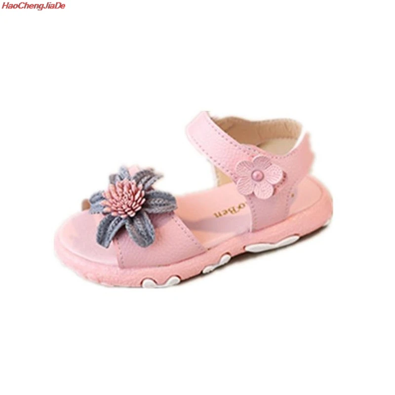 

HaoChengJiaDe White Sandals for Girls New Kids princess sandals summer little girl sandals flowers soft bottom fashion shoes
