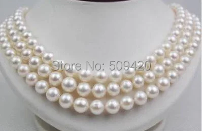 

Free Shipping >>HUGE 48"9-10 MM SOUTH SEA WHITE PEARL NECKLACE 14kG