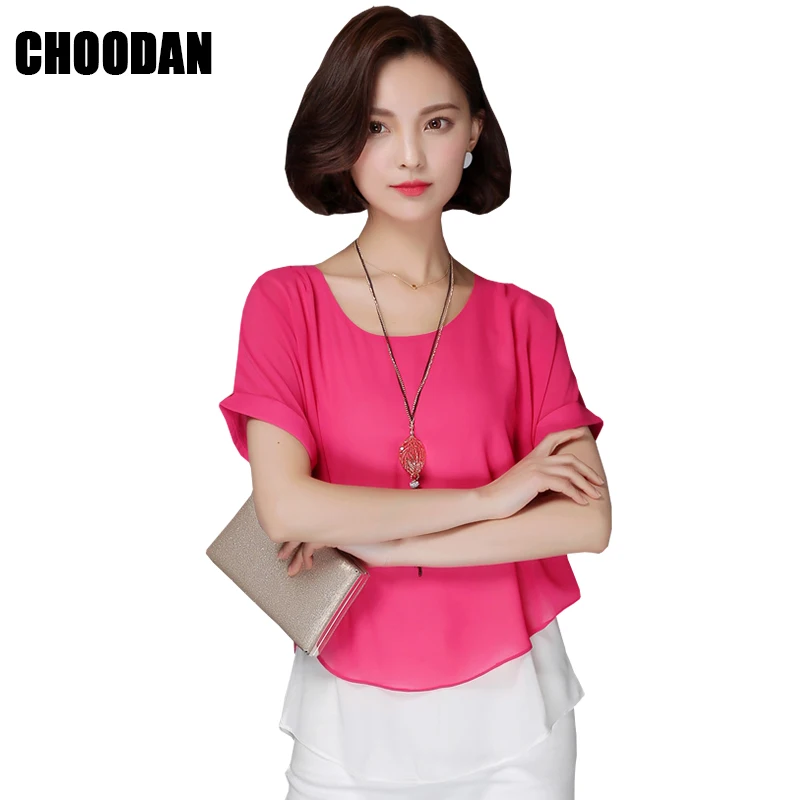 Женская шифоновая блузка с коротким рукавом летучая мышь|chiffon blouses shirts|blouse shirt