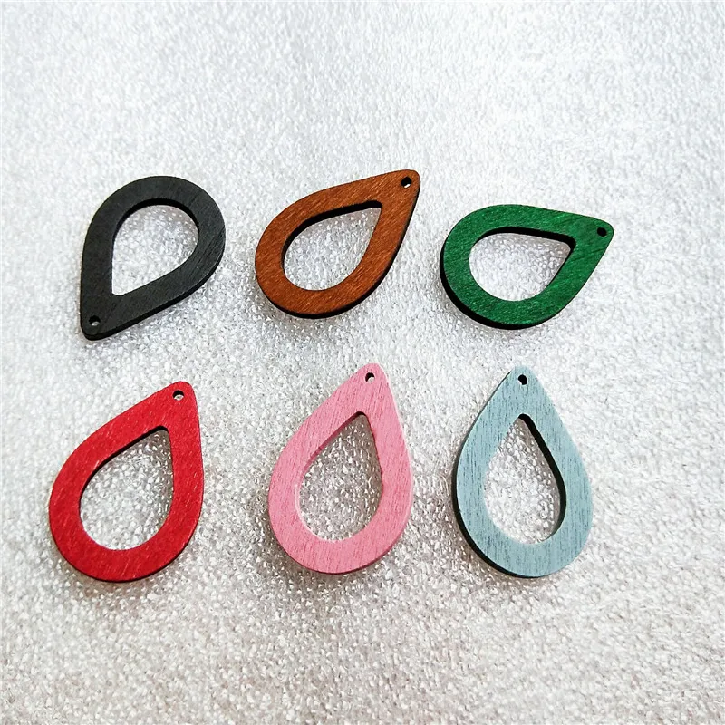 

20pcs Water Drop Shape Wooden Charms Pendants for DIY Earrings Making Wood Crafts Hair Accessories Vintage Jewelry Findings Gift