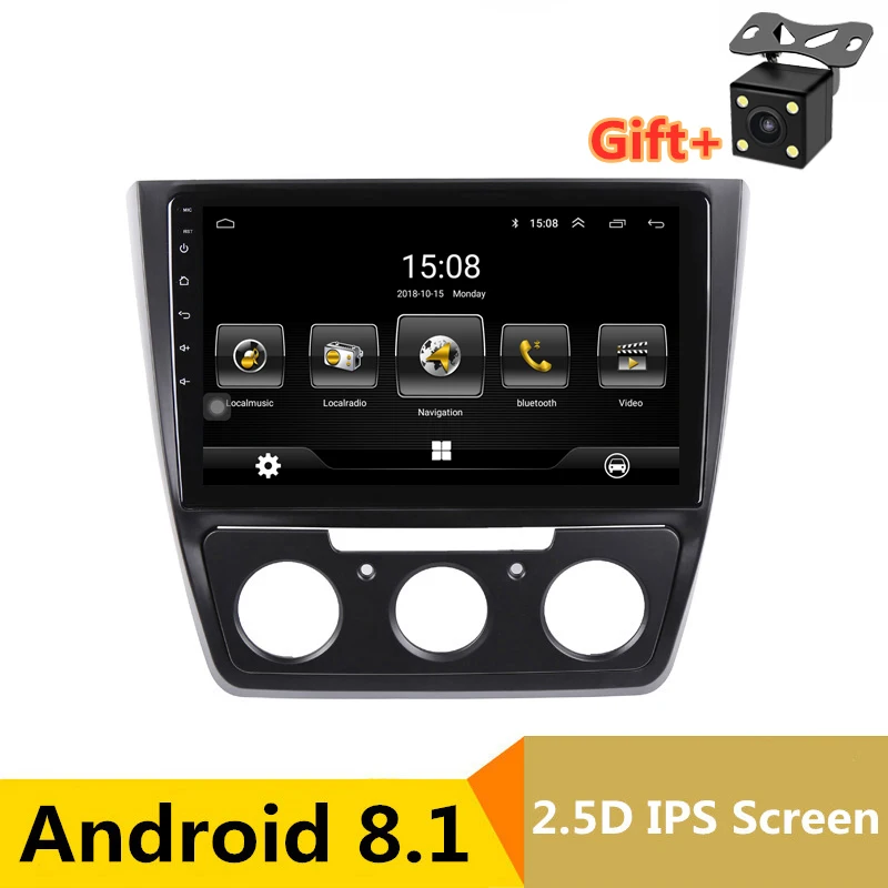 1" 2.5D ips Android 8,1 Автомобильный мультимедийный dvd-плеер gps для MQB Skoda Yeti аудио автомобиля Радио стерео навигации
