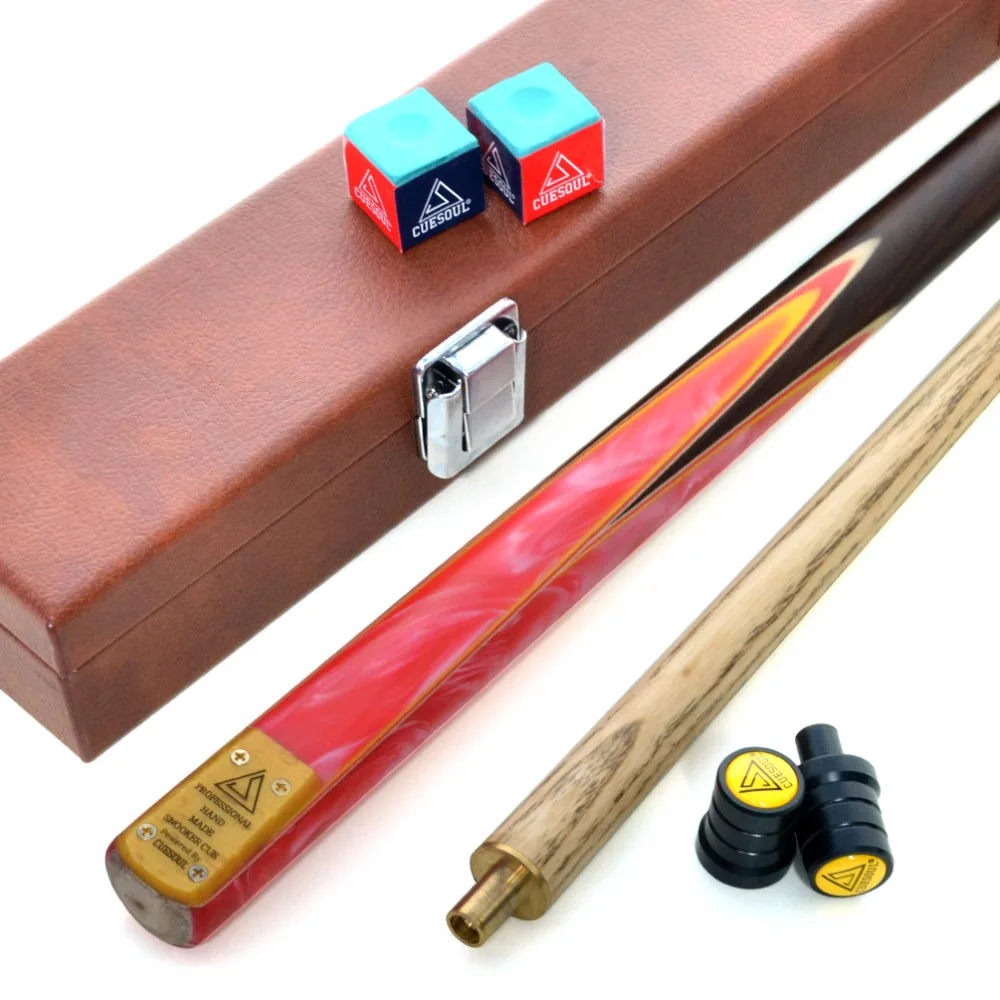 

CUESOUL 57" 2 Piece Jointed Snooker / Pool Cue Hand-Spliced with Leatherette Cue Case