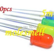 1000 шт 5 значение 5 мм рассеянный красный, желтый, синий, зеленый, белый R, G, B, W, Y, светодиодный 200 шт каждого цвета