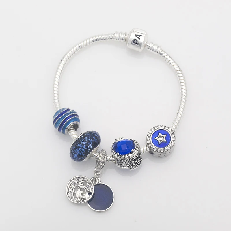 

wholesale Blue Night Sky Ms. Bracelet Wild European Beauty Bracelet charm beads Bracelet