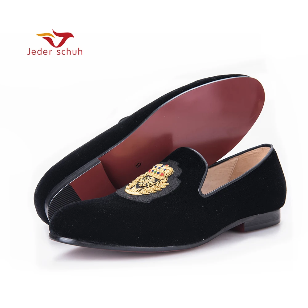 Loafers men India golden silk weaving pattern crown and leaf design