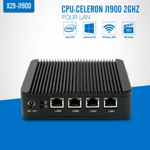 Без вентилятора Мини-ПК Окна 7/8/10 J1900 Quad Core 8 г Оперативная память 256 г SSD + WI-FI 1 * HDMI + 300 м Wi-Fi + 4 LAN + VGA + 2 USB мини-компьютер