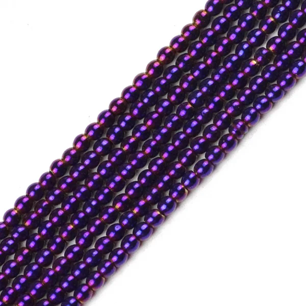 JHNBY, черный гематит, 2 мм, 300 шт, натуральный камень, руда, цветные круглые бусины, бусины, ювелирные изделия, аксессуары для изготовления браслетов своими руками - Цвет: Purple