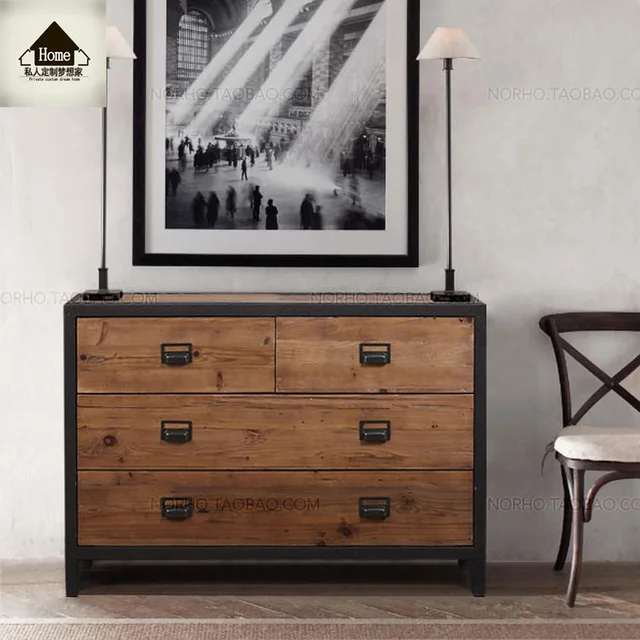American Country Style Retro Iron Cupboard Drawers Creative American Country Style Retro Iron Cupboard Drawers Creative Wood Drawer Storage Cabinet Locker