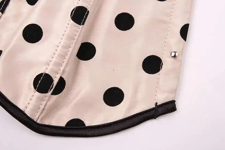 Lace Up Waist Trainer Corset Sexy Button Dot Print Corset Overbust Corsets And Bustiers Corpetes E Corselet Burlesque Corset Top (5)
