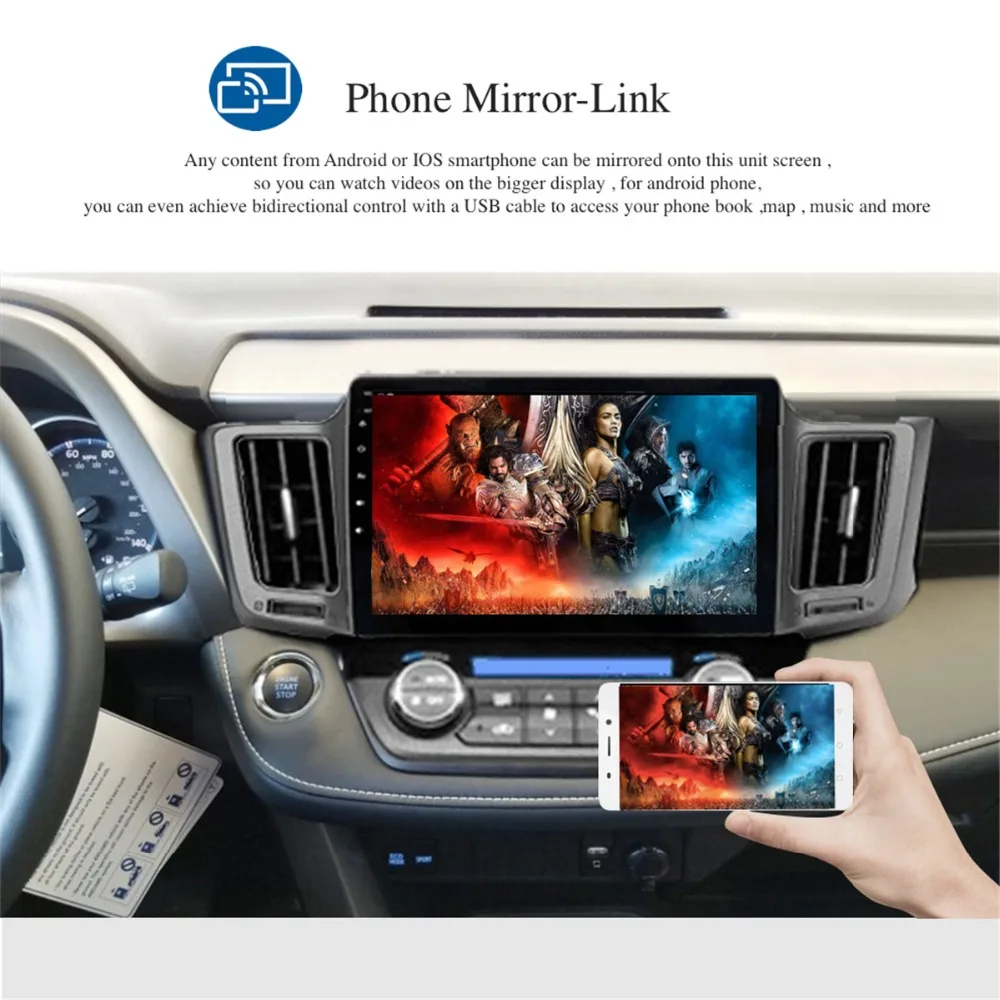 Excellent 10.2" IPS Android 8.0 1 Din Car Radio for Toyota RAV4 Multimedia 2014 2015 2016 2017 Autoradio Octa Core 4G 32G WIFI Navigation 2