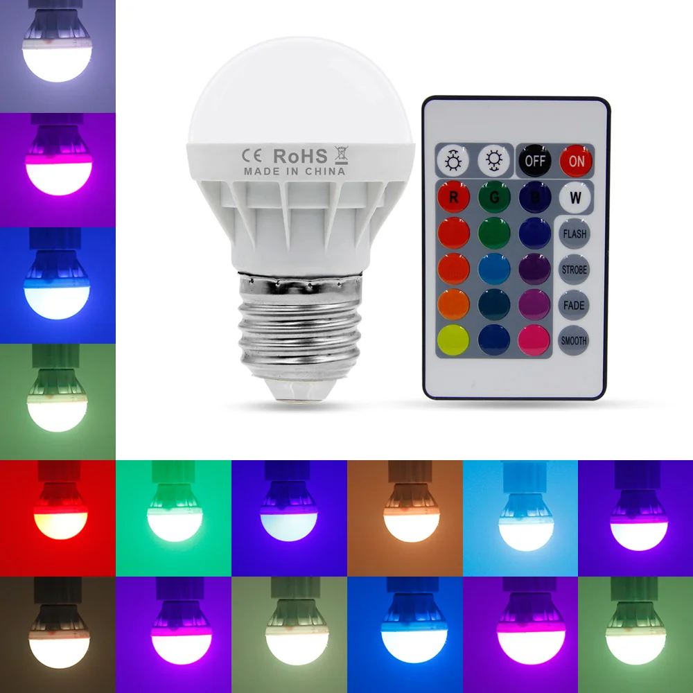 Светодиодная лампа SMD5050 20 шт./лот RGB с инфракрасным пультом дистанционного