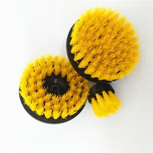 Набор ручных инструментов из 3 предметов, желтая насадка в виде щетки, щетка для сверло мощности, щетка для очистки, используемая на электрической дрели для ковра