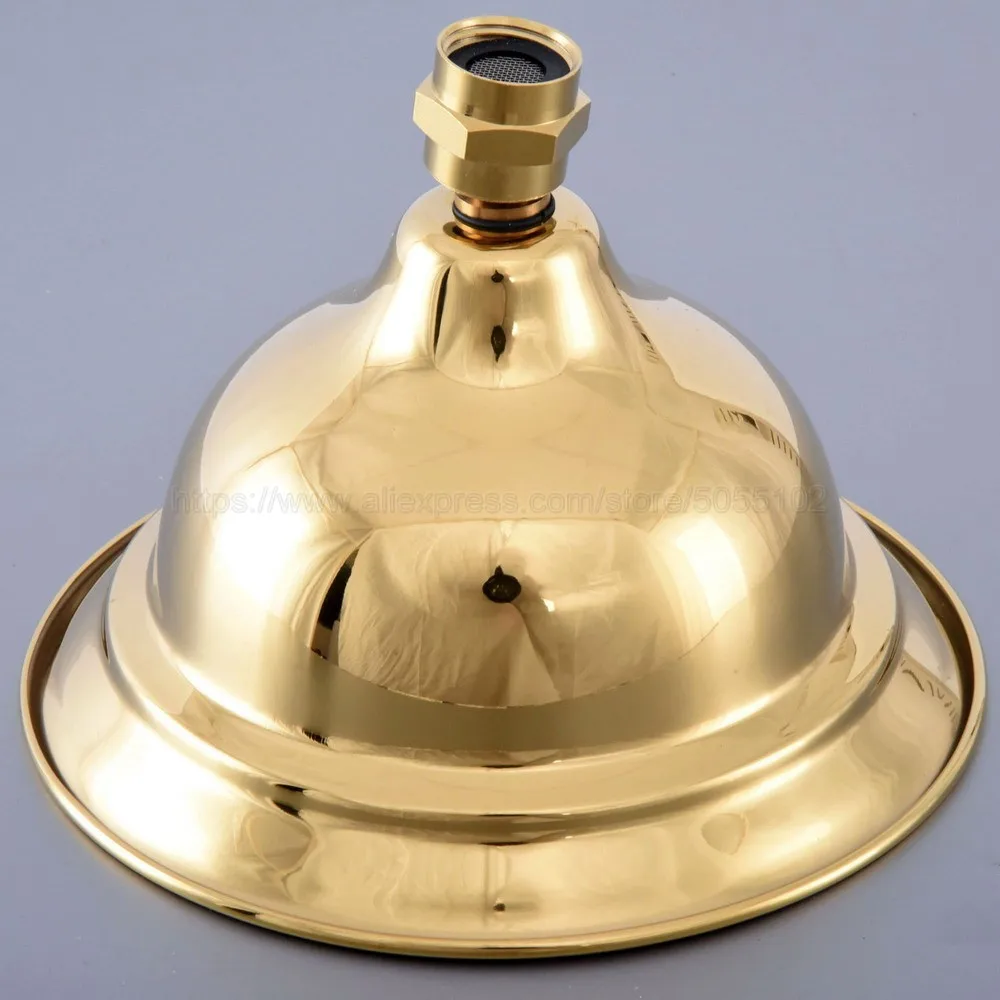 

Luxury Gold Color Brass Rainfall 6.3" Shower Head Bathroom Replace Rain Shower Head Bathroom Accessory (Standard 1/2") zsh267