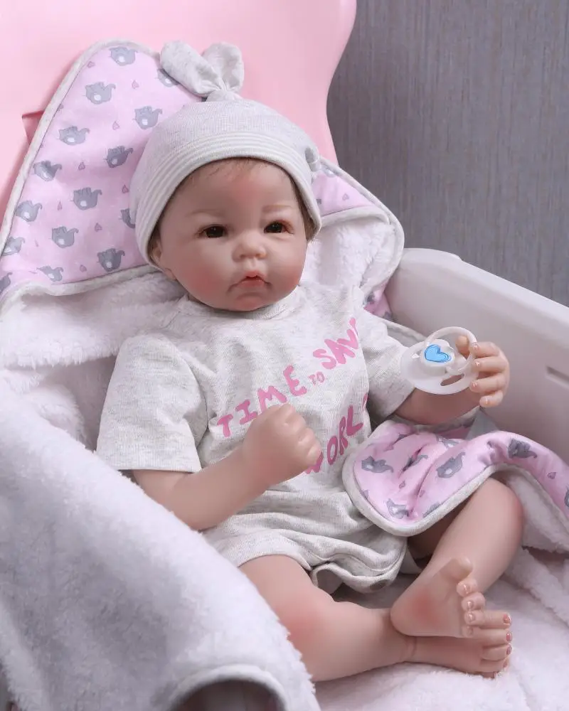 Кукла Reborn Boneca Realista Мягкая силиконовая 50 см|Куклы| |