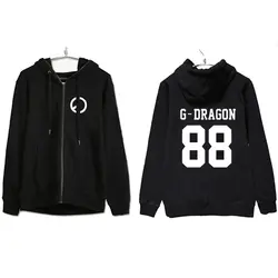 ONGSEONG Kpop BIGBANG GD Топ альбом толстовка хип хоп повседневное хлопок толстовки на молнии со шляпой печатных свитер с длинными рукавами WY604