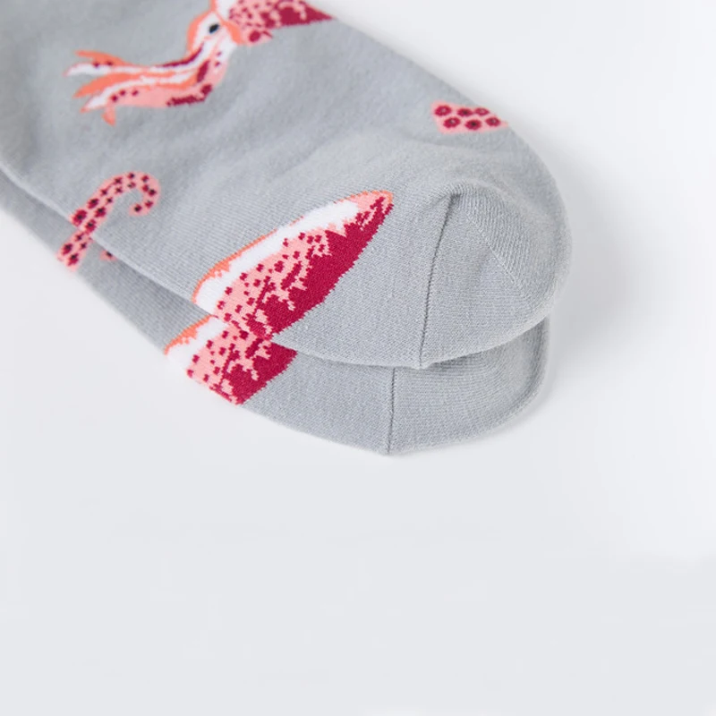 1 пара модные мужские хлопковые носки с принтом морепродуктов устрицы креветки рыбки ракушки треска Осьминог красочная трубка носки