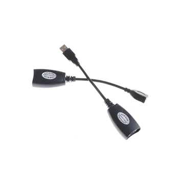 

New USB Extension Ethernet RJ45 Cat5e/6 Cable LAN Adapter Extender Over Repeater Set