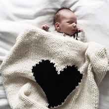 Модное детское одеяло с любящим сердцем, Вязаное детское постельное белье, мягкое одеяло для девочек, одеяло для новорожденных с большими заячьими ушками, пеленание