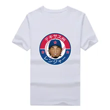 Texas Ranger star 11 Yu Darvish face Shirt summer T-Shirt 100% cotton T Shirts Men for fans