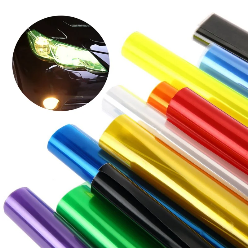 

1pcs Car Light Sticker Film Glaze 3 Layer Fog Light HeadLight 100CM*30CM Taillight Tint Vinyl Films Sheet Car Decoration Decals