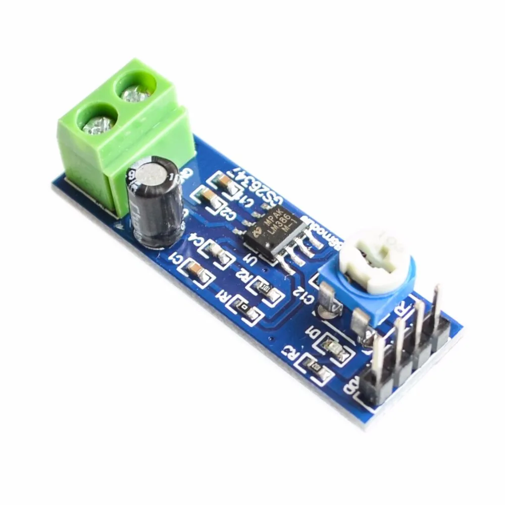 5pcs/lot LM386 Audio Amplifier Module 200 Times 5V-12V Input 10K Adjustable Resistance   For arduino