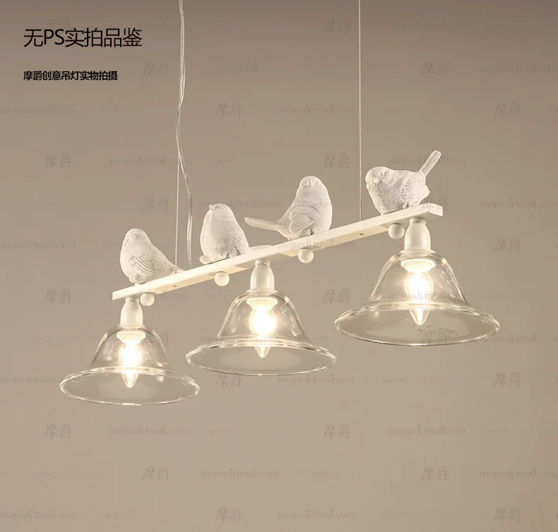 

nordic modern LED iron bird Pendant light lamp Simplebar glass lampshade dining room bedroom hanging lighting