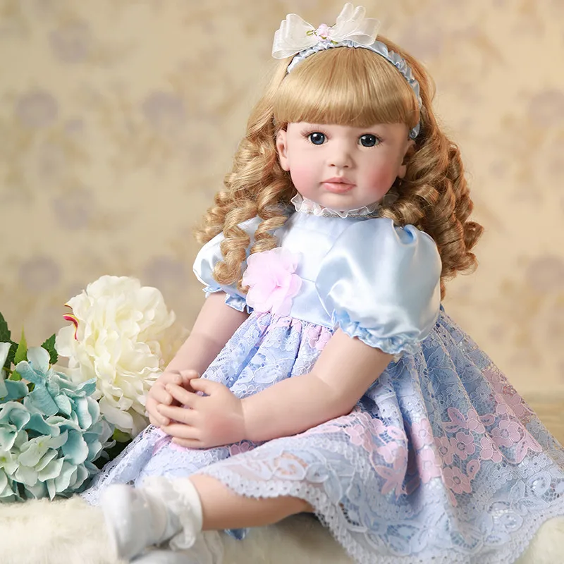 

56cm Bonecas Princesas Vinyl Reborn Doll Soft Silicone Princess Toddler Bebe Reborn Menina Play House Toy for Girl New Year Gift