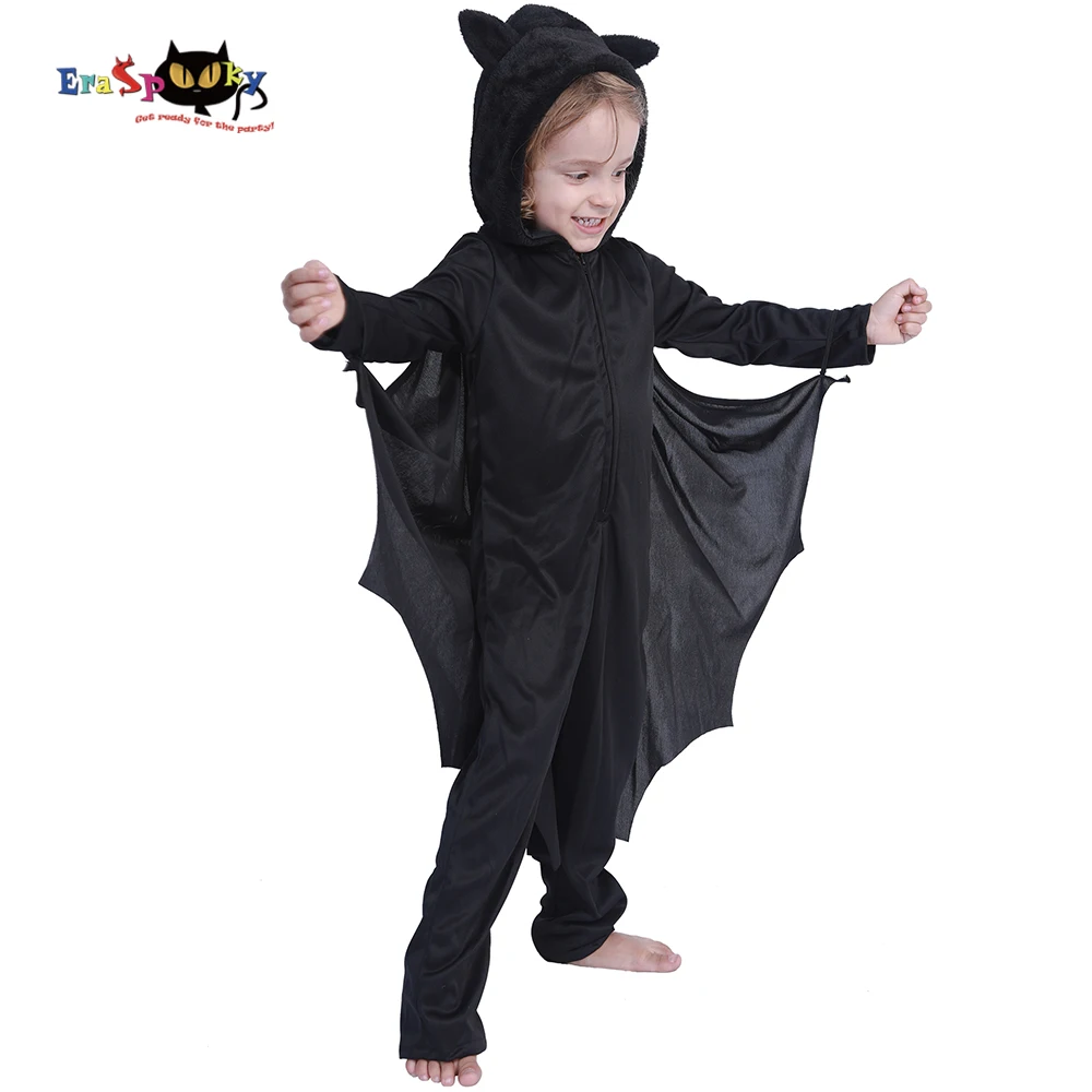 

Eraspooky Black Bat Cosplay Children Halloween Costume For Kids Purim Carnival Party Animal Hoodie Jumpsuit Boys Fancy Dress