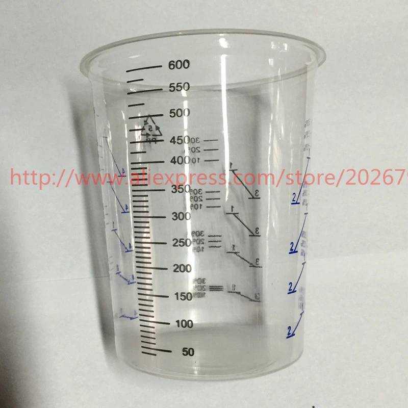 600ml seffaf plastik boya kupasi tek kullanimlik bardak boya olcekli pp boya karistirma kupasi boya paleti fincan paint mixing cups cups disposablecup mixed aliexpress