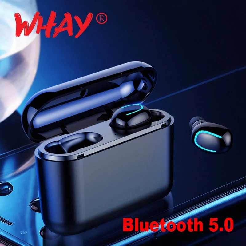 

WHaY TWS 5.0 Bluetooth Headphones Wireless Earphone Stereo Earbuds Headset with Mic Charging Box for Phone Bluetooth Earphones