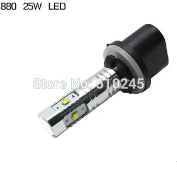 

100X wholesale auto car led light H27 880 high power 25W chip DRL With Clean Lens Fog Light lamp Free Shipping