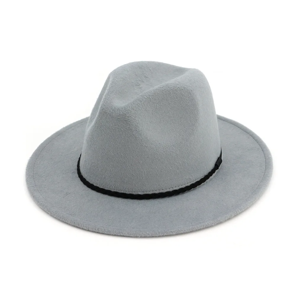 Шерстяная фетровая шляпа Панама Trilby Jazz Fedoras головные уборы с черными плоскими полями для торжественных вечеринок верхняя шляпа для женщин и мужчин унисекс