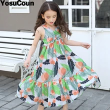 4-16 Anos de Menina Vestido Boêmio Verão Sarafan Floral Vestido de verão de Roupas Novas Crianças Veste Traje Do Bebê Caçoa a Roupa Para O meninas