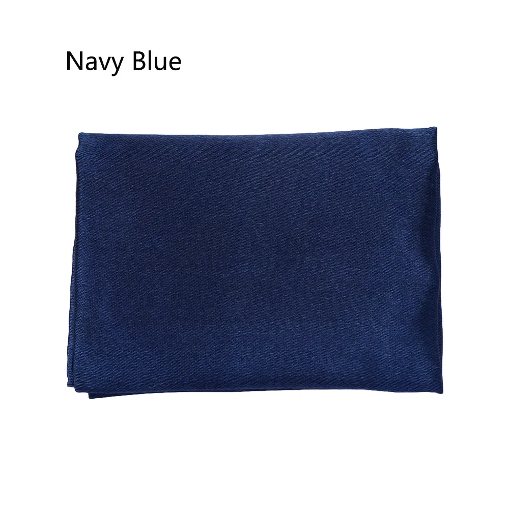 1 шт Горячая Распродажа Новая мужская официальная атласная однотонная носовой платок Свадебный квадратный Карманный Вечерние - Цвет: navy blue