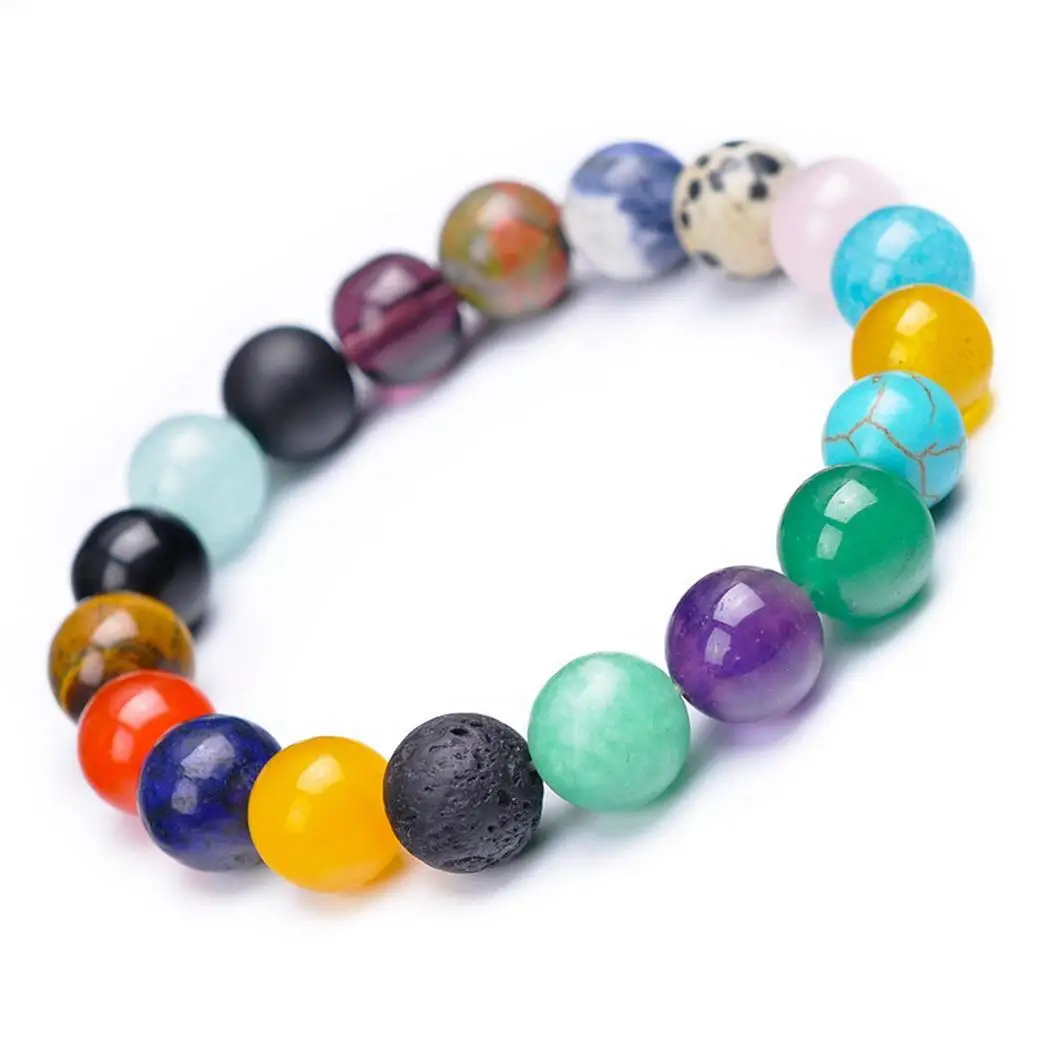

Unisex Casual Multicolor Natural Stone Loose Beads 16-20cm/6.3 7.9inch Bracelets 1cm/0.4inch 27.4g Round