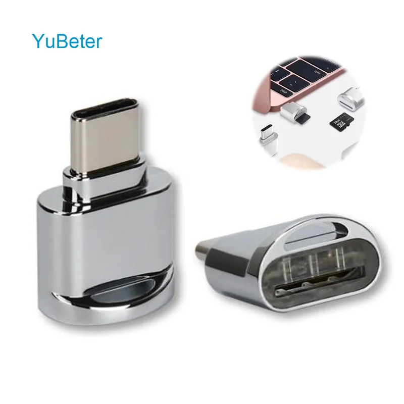 

YuBeter Mini Micro SD TF Memory Card Reader OTG Adapter USB 3.1 Type C Port for Macbook Samsung Galaxy S8 Huawei Laptop Tablet