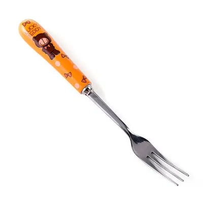 1PCS High Quality Stainless Steel Dinner Fork Ceramic Handle Fruit