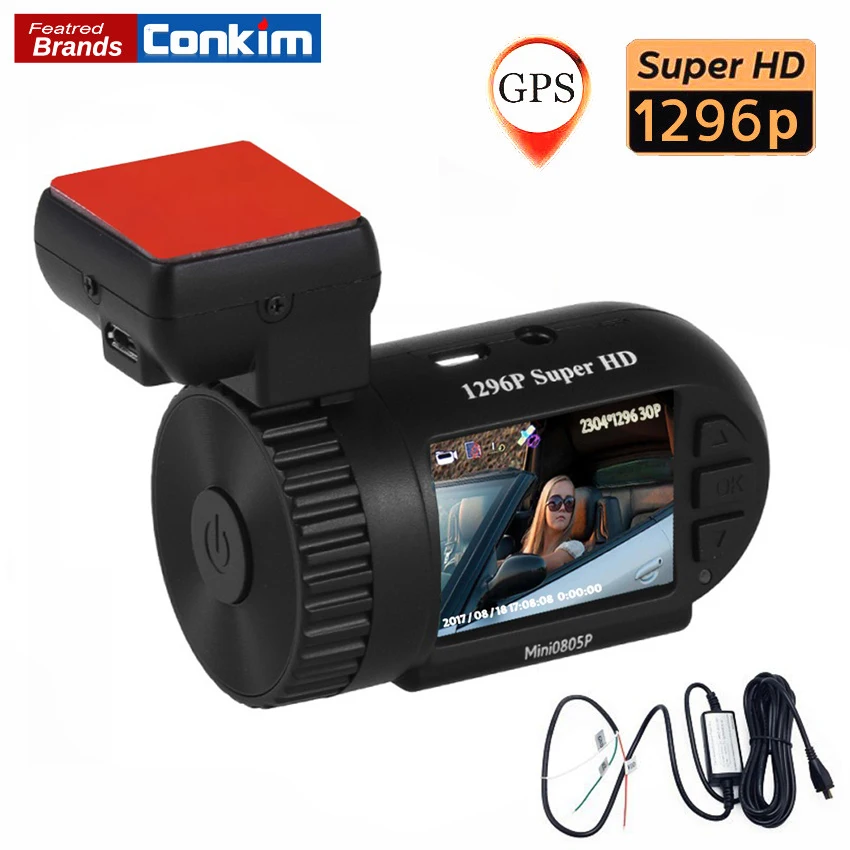 

Conkim Car Camera Full HD 1296P Dash Cam ADAS LDWS Pro Capacitor Driving Recorder Auto Registrar Parking Hard Wire Kit