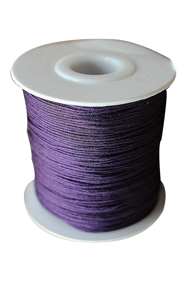 

0.8mm Dk Purple Rattail Braid Nylon Cord +Jewelry Findings Accessories Macrame Rope Bracelet Beading Cords 200m/roll